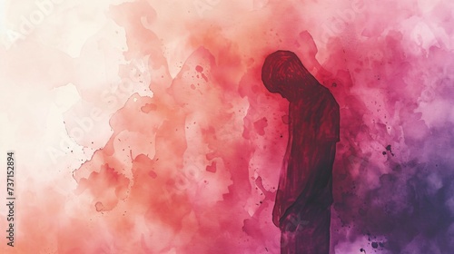Le harcèlement à l'école, bien être et mal être, illustration aquarelle ia générative