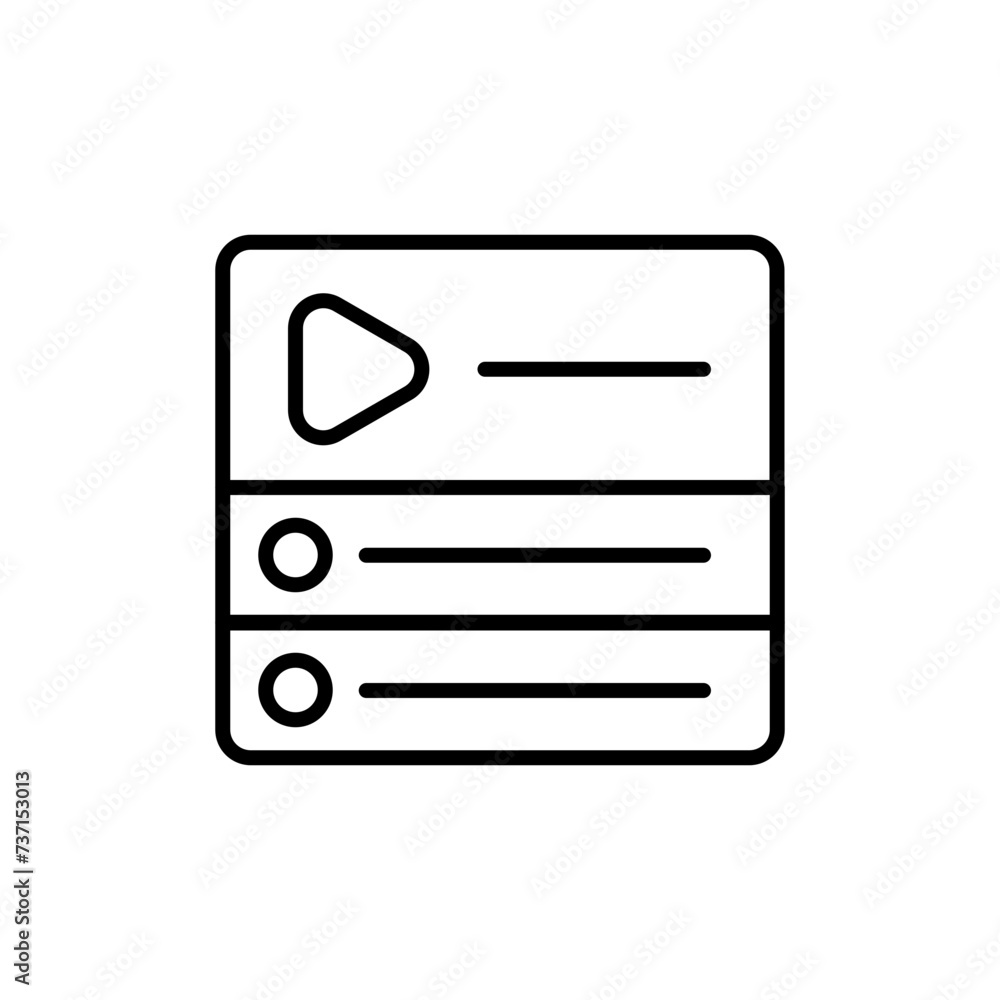 Playlist outline icons, minimalist vector illustration ,simple transparent graphic element .Isolated on white background Playlist outline icons, minimalist vector illustration ,simple transparent graphic element .Isolated on white background