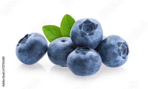 Blueberries isolated on white background with clipping path