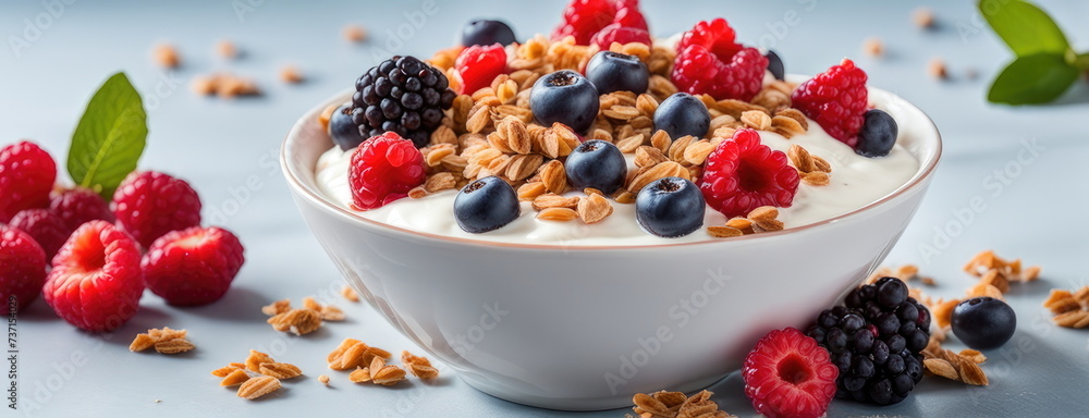 Yogurt Bowl with Fresh Berries and Granola Yogurt Bowl with Fresh Berries and Granola