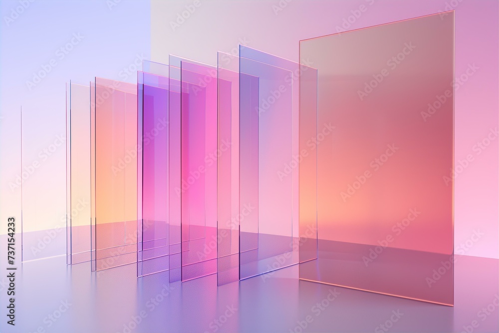 3d rendering gradient multilayer glass background