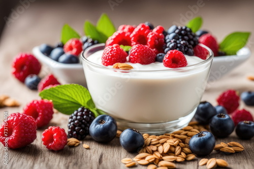 Wallpaper Mural Berry Granola Yogurt in Glass Cups Torontodigital.ca