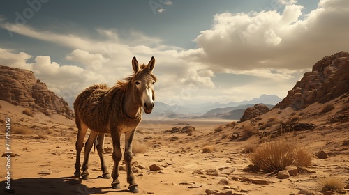 donkey in desert