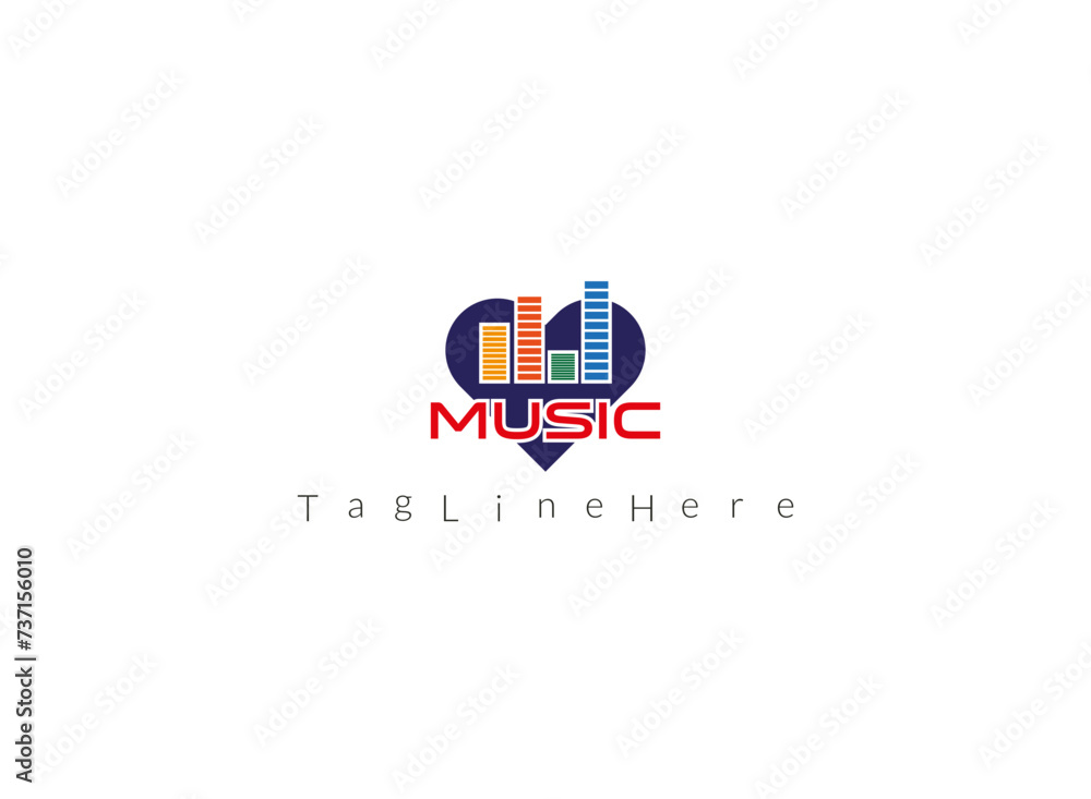 creative music logo design, with audio icon combination creative music logo design, with audio icon combination