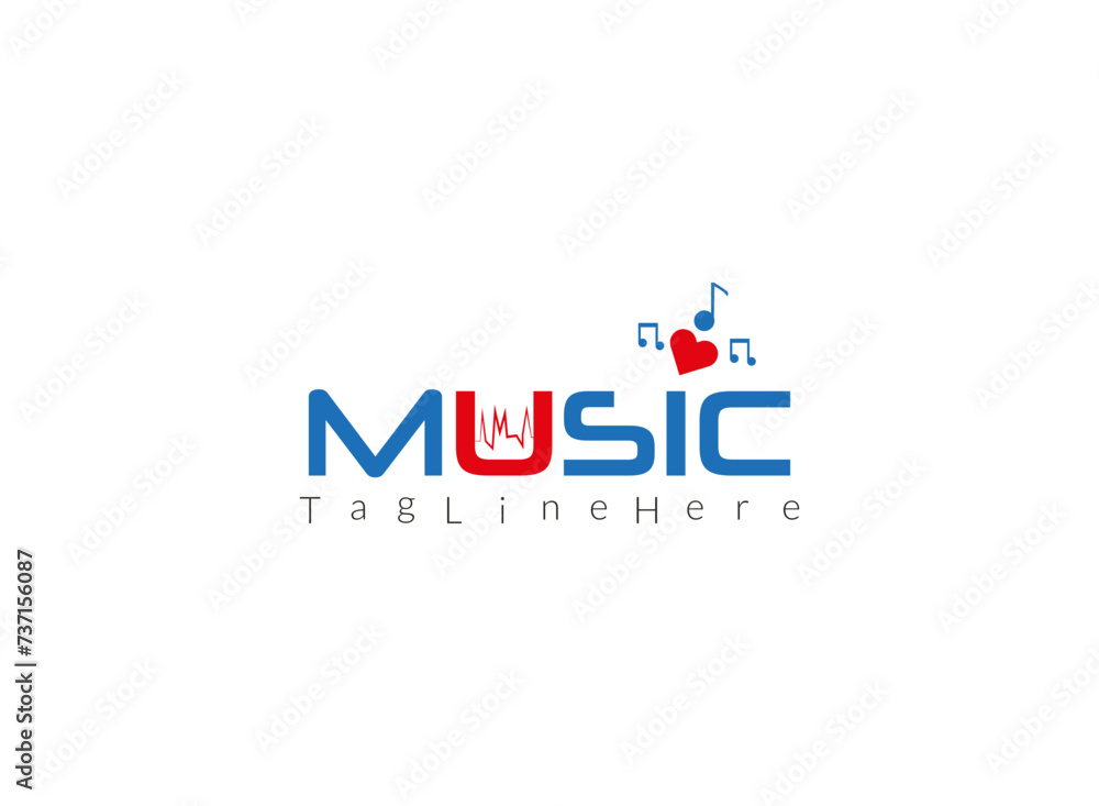 creative music logo design, with audio icon combination creative music logo design, with audio icon combination