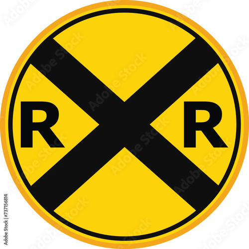 Railroad crossing symbol vector