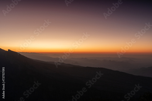 Sunrise over Al Hajar Mountains, Jebel Shams, Balcony Walk trial, Oman, Ad Dakhiliyah Governorate © Tommy Lee Walker