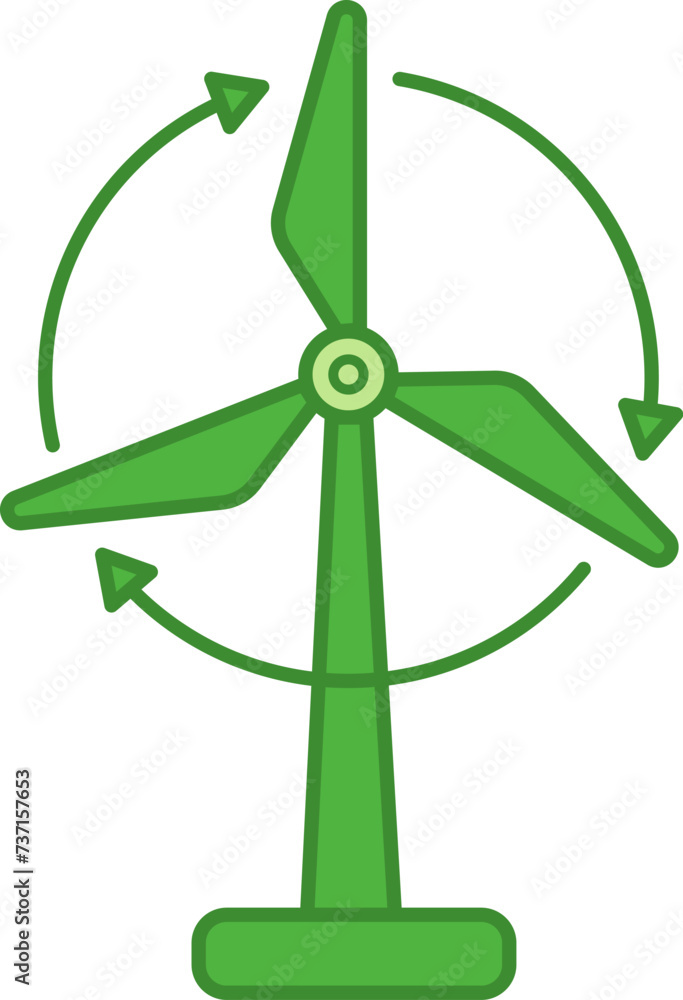 Green Wind Power Icon. Wind Turbine Vector Icon. Ecology and Environmental Protection Concept Green Wind Power Icon. Wind Turbine Vector Icon. Ecology and Environmental Protection Concept