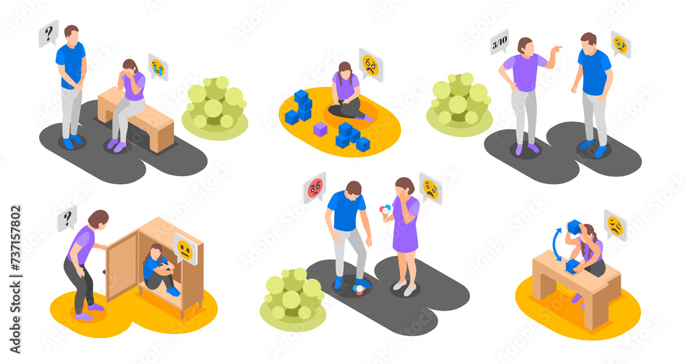Autism compositions in isometric view