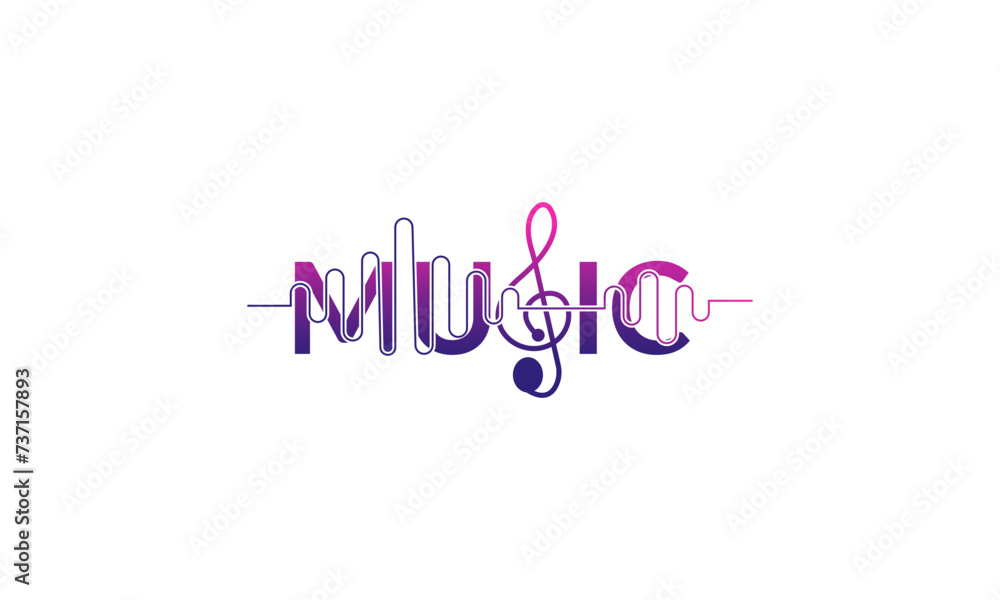 creative music logo design, with   audio icon    combination