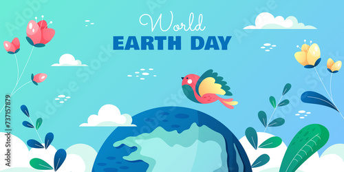World Earth day background in gradient style