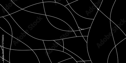 Abstract wavy lines. Black mosaic background. Modern dark vector texture.