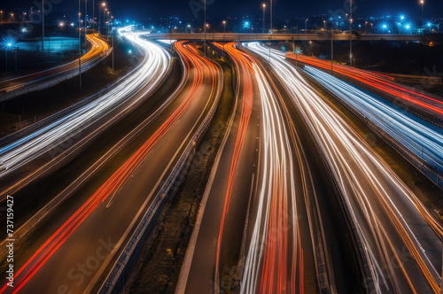 Vibrant City Traffic Trails at Dusk