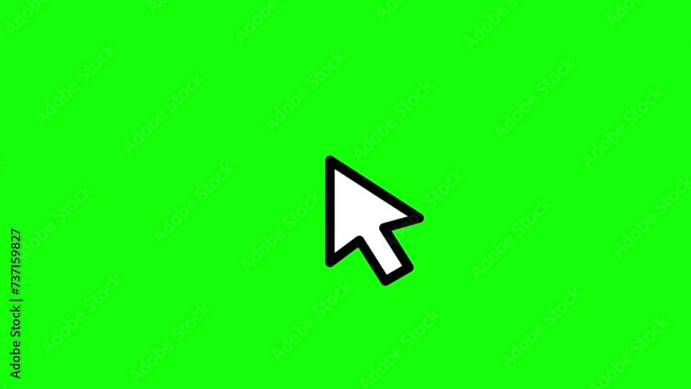Arrow cursor animation symbol pressing on the screen, with technology and Internet icons in flat design isolated on a green background. Chroma key. Arrow cursor animation symbol pressing on the screen, with technology and Internet icons in flat design isolated on a green background. Chroma key.