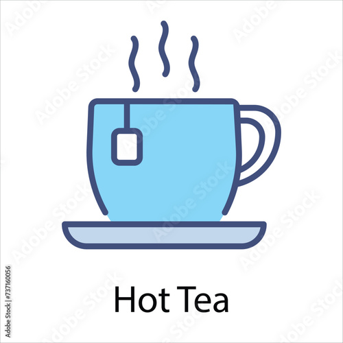 Hot Tea Icon vector  Such Line sign as autumn  Submission of autumn icons. Vector Computer Isolated Pictograms for Web on White Background Editable Stroke stock illustration