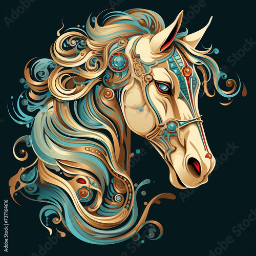 Horse, art, vector, book illustration