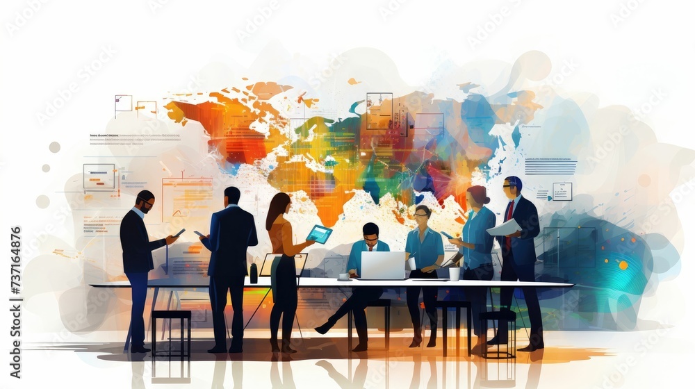 Business, presentation and man on a laptop in a corporate conference or office collaboration with a woman at work. Businessman, manager or coach for marketing Business, presentation and man on a laptop in a corporate conference or office collaboration with a woman at work. Businessman, manager or coach for marketing