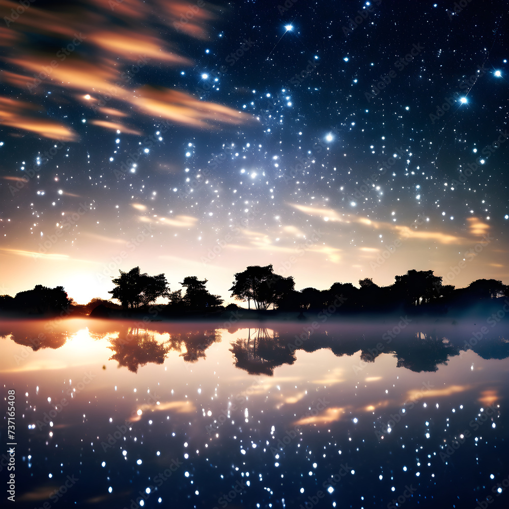 Fototapeta premium Constellations piercing through the night sky