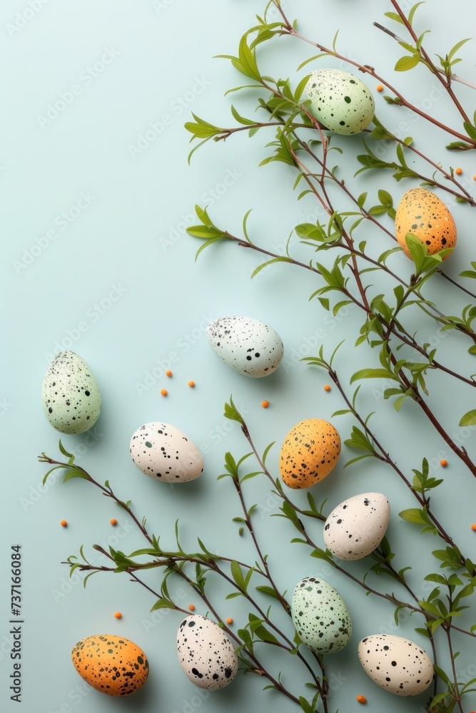 abstract minimalist easter natural background with lots of space for text in the center