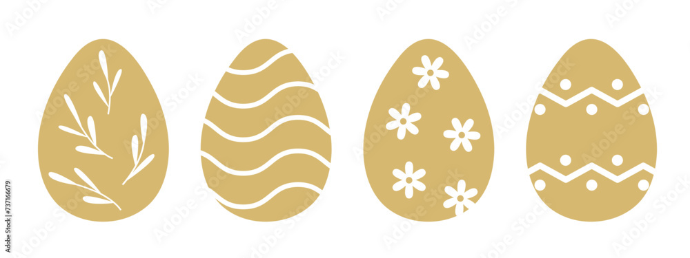set of golden easter eggs - vector illustration set of golden easter eggs - vector illustration