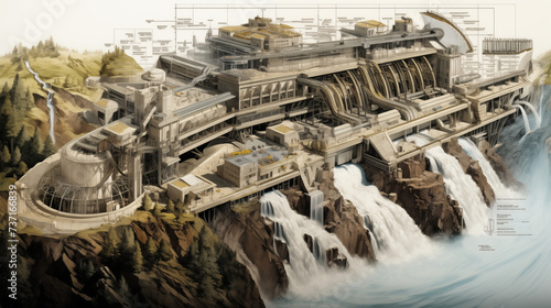 Futuristic Hydroelectric City Development