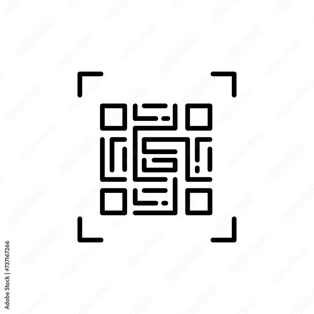 Qr scan outline icons, minimalist vector illustration ,simple transparent graphic element .Isolated on white background Qr scan outline icons, minimalist vector illustration ,simple transparent graphic element .Isolated on white background