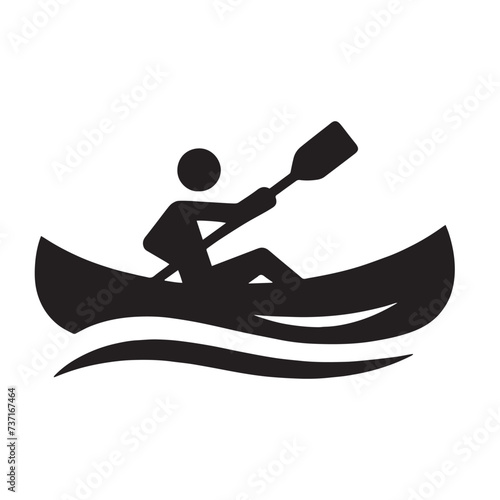 canoe paddle icon vector