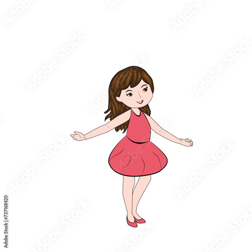 Niña feliz con vestido.