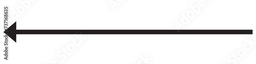 Straight long left vector arrow icon. Black arrow vector .