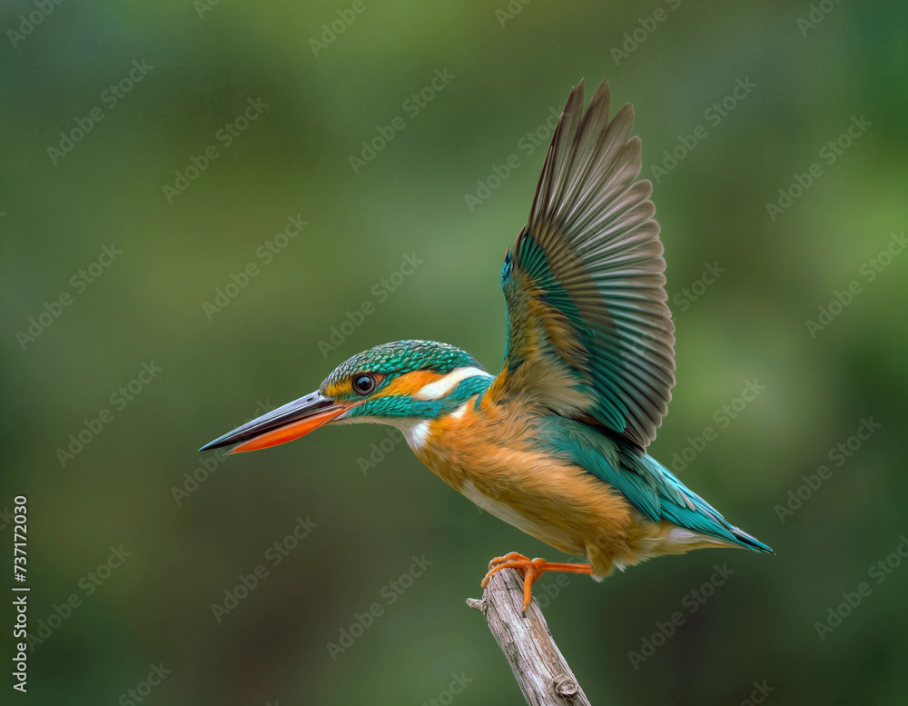 Fototapeta premium kingfisher on branch