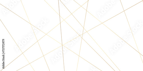 Random golden chaotic lines abstract geometric pattern. vector textrue 3d illustration. geometric design created using light gold digital net web line tecnology. white color in backdrop.