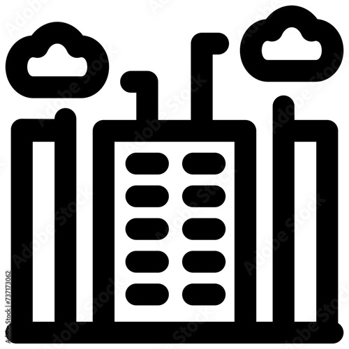 city vector outline icon