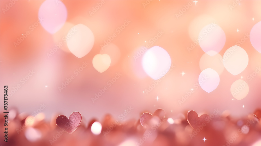 Defocused abstract lights on holiday background with rose gold glitter,,
Pink and orange bokeh background Pro Photo

