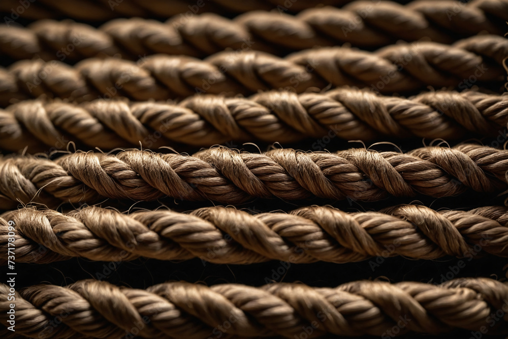 Fototapeta premium Macro close up of rope texture background