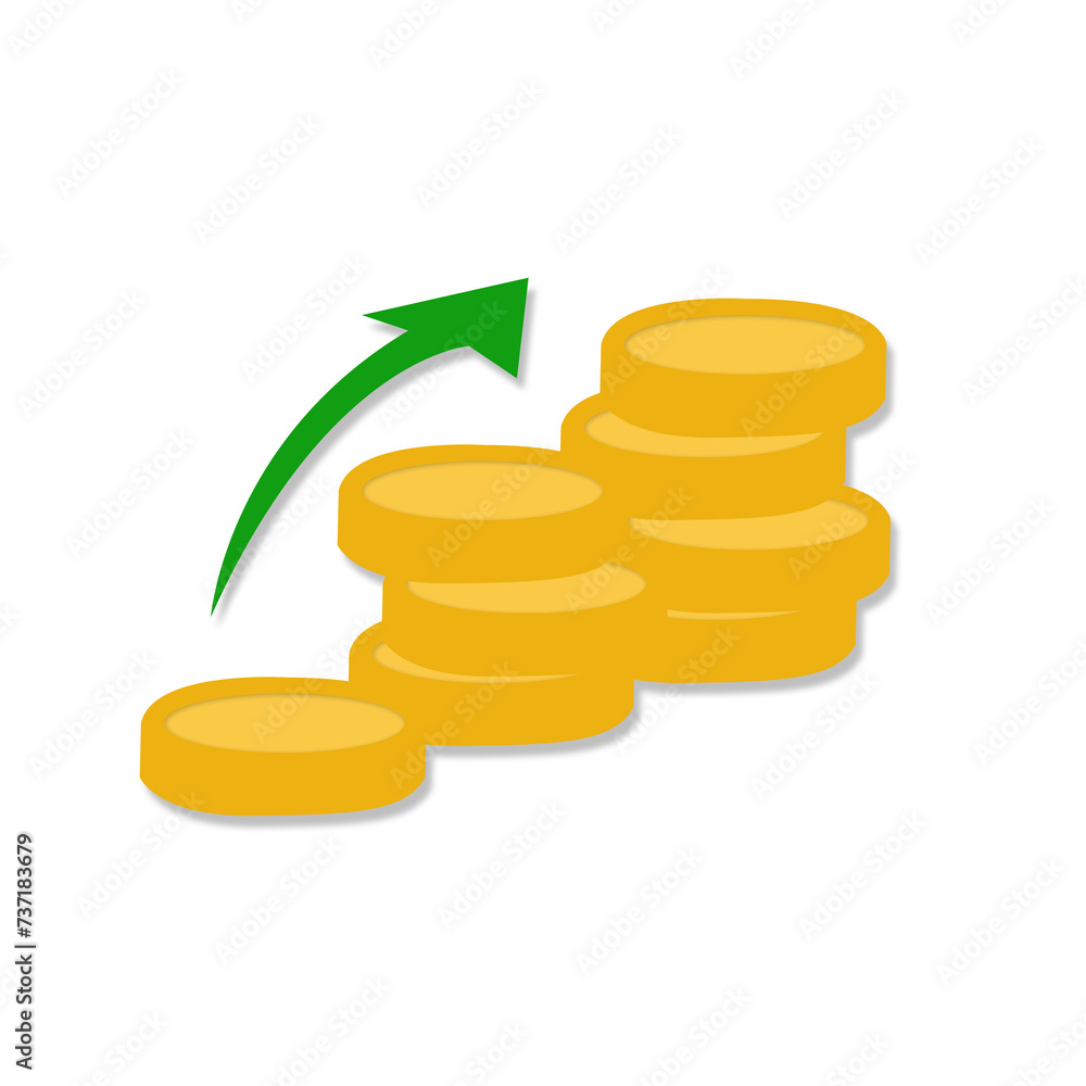 Growth arrow icon in flat style. Revenue vector illustration on white isolated background. Increase business concept Growth arrow icon in flat style. Revenue vector illustration on white isolated background. Increase business concept