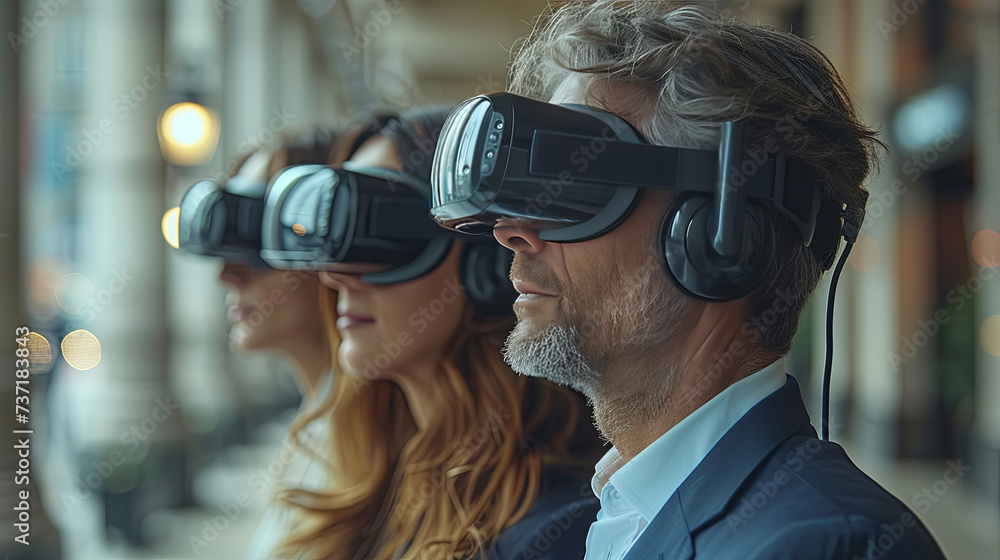 Bussines people using Vr glasses Bussines people using Vr glasses