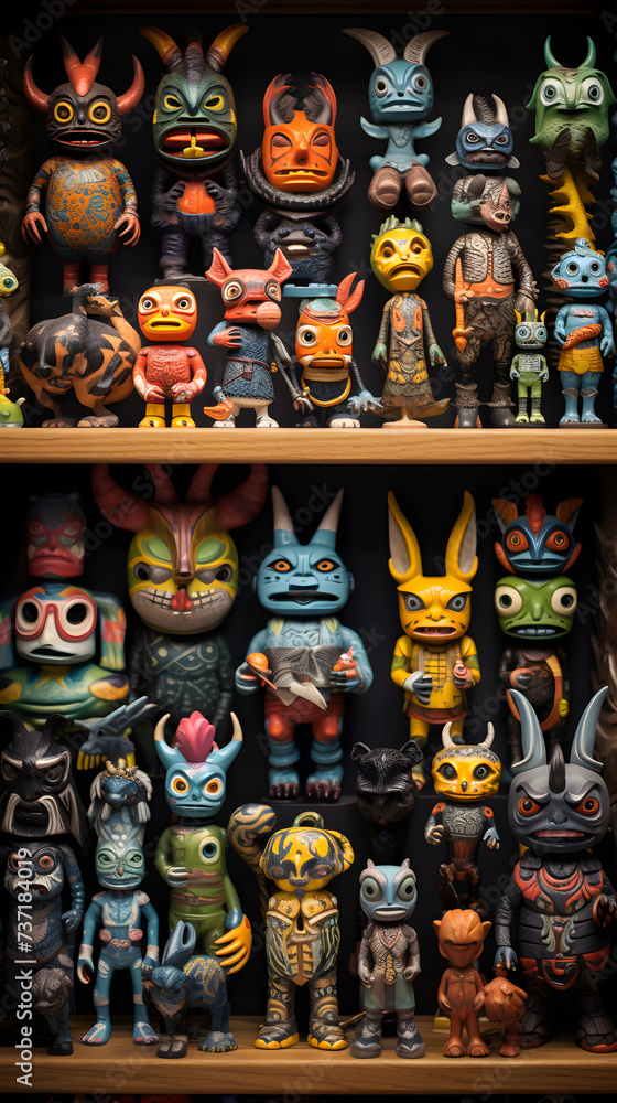 Fantastic Display of Handcrafted Figurines: A Medley of Characters from Myth, Superhero Lore, and Wildlife