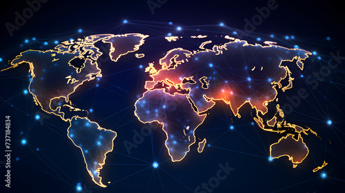 glowing world map