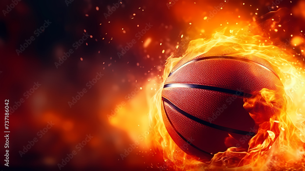 Fototapeta premium Basketball in the background, perfect for sports banners and graphics