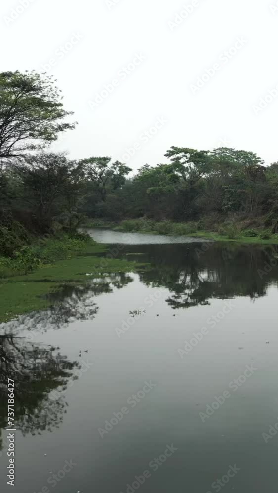 View across the water surface of a river View across the water surface of a river