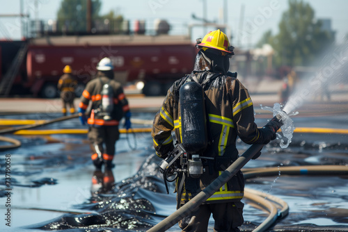 Chemical Emergency Response Team Reacts To Toxic Spill In Industrial Warehouse