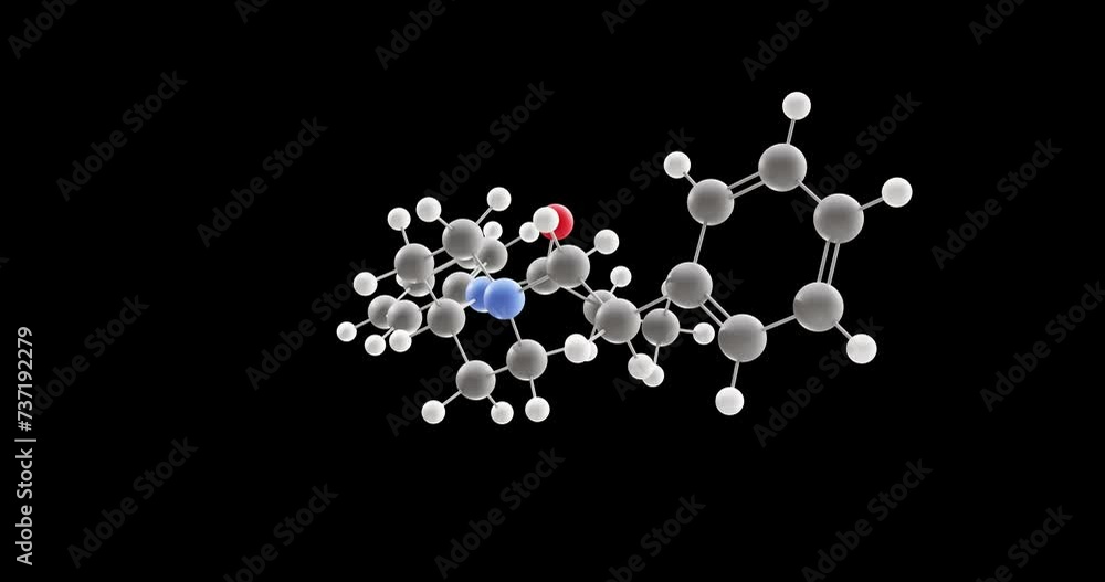 Fentanyl molecule, rotating 3D model of fentanil, looped video on a black background Fentanyl molecule, rotating 3D model of fentanil, looped video on a black background