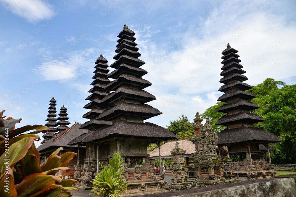 Old traditional Balinese temple with thatched roof Old traditional Balinese temple with thatched roof