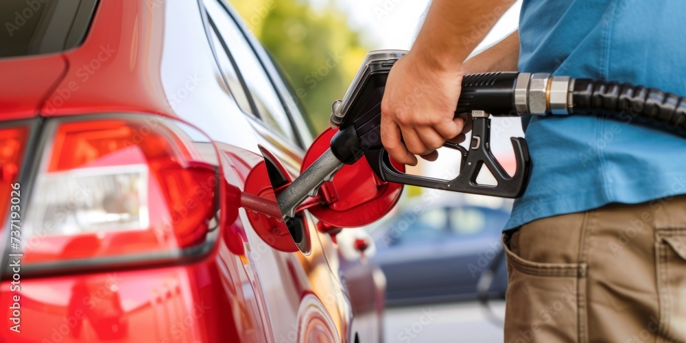 Refueling Vehicle At A Service Station Refueling Vehicle At A Service Station