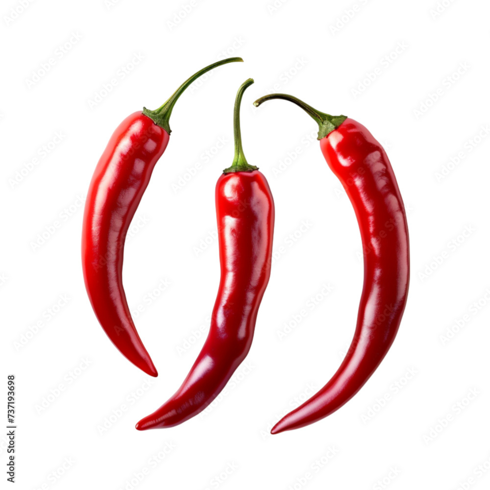 hot chili pepper isolated on a white background with clipping path.