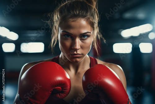 Boxing club gym for boxers training athletic conceptual Generative AI image © Tetiana