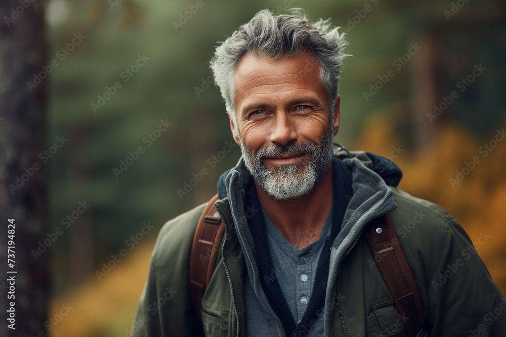 Generative AI picture abstract illustration of calm autumn day in deep forest woods hiking concept Generative AI picture abstract illustration of calm autumn day in deep forest woods hiking concept