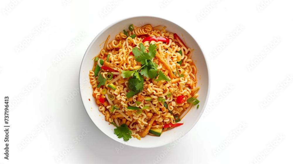 spicy of noodle cup isolated white background spicy of noodle cup isolated white background