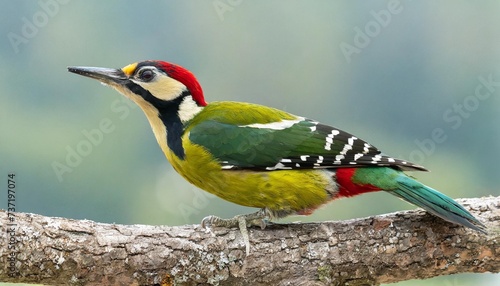 male of european green woodpecker picus viridis png isolated on transparent background photo