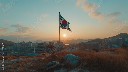 Greeting Card and Banner Design for South Korea Independence Movement Day Background photo
